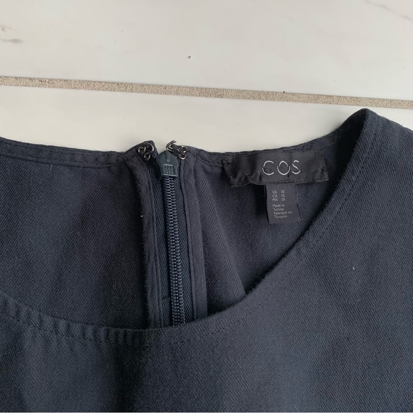 COS Short-Sleeve Jumpsuit black utilitarian style romper front pocket jumper - Picture 7 of 9